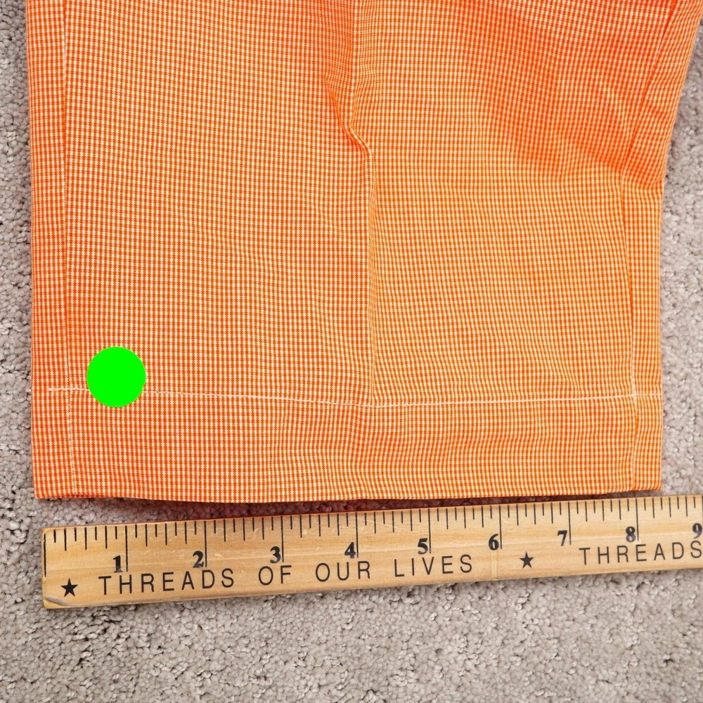 Brooks Brothers Hudson Pants‎ Men W34 L30 Orange Chinos Gingham Check Dress VTG